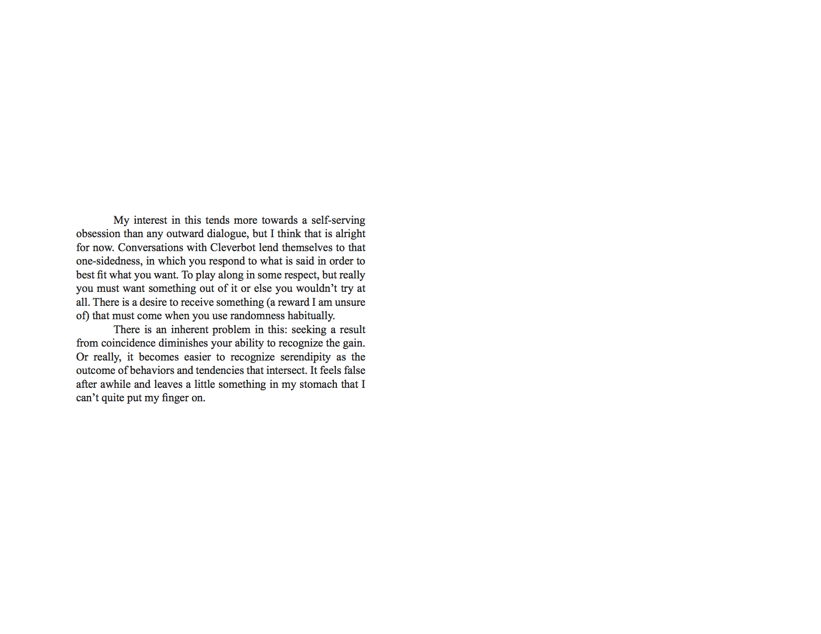 Algorithmic Conversations of Chance! With Vigor